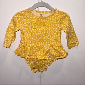 *3-6M* Carter's Yellow Floral Baby Bodysuit